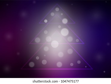 Dark Purple vector layout with a christmas tree. Blurred decorative design in xmas style with christmas tree. The pattern can be used for new year ad, booklets.