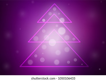 Dark Purple vector layout with a christmas tree. Blurred decorative design in xmas style with christmas tree. The template can be used as a new year background.