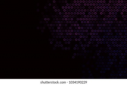 Dark Purple vector  layout with circle shapes. Modern abstract illustration with colorful water drops. Pattern can be used as texture of water, rain drops.