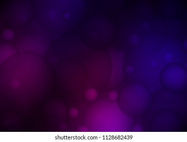 Dark Purple vector layout with circle shapes. Blurred decorative design in abstract style with bubbles. The pattern can be used for ads, leaflets of liquid.