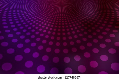 Dark Purple vector layout with circle shapes. Modern abstract illustration with colorful water drops. Pattern can be used for futuristic ad, booklets.