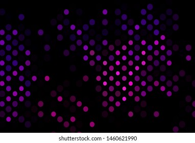 Dark Purple vector layout with circle shapes. Abstract illustration with colored bubbles in nature style. Pattern for beautiful websites.