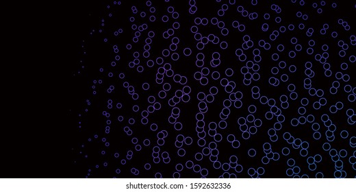 Dark Purple vector layout with circle shapes. Colorful illustration with gradient dots in nature style. Pattern for business ads.