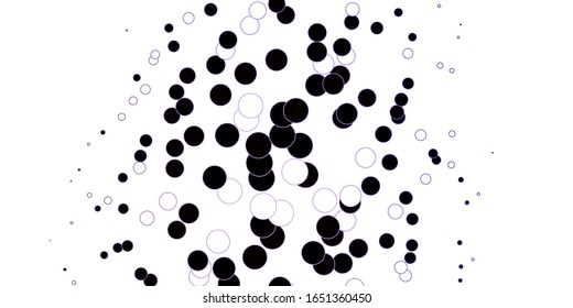 Dark Purple vector layout with circle shapes. Abstract colorful disks on simple gradient background. Design for your commercials.