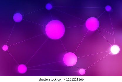Dark Purple vector layout with circles, lines. Modern abstract colorful illustration with spheres and lines. Pattern can be used as texture of wallpapers.