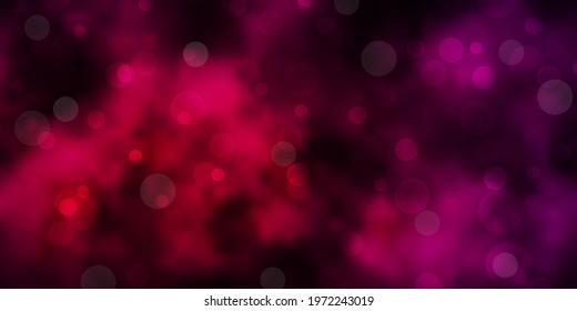 Dark Purple vector layout with circles. Abstract colorful disks on simple gradient background. Design for your commercials.