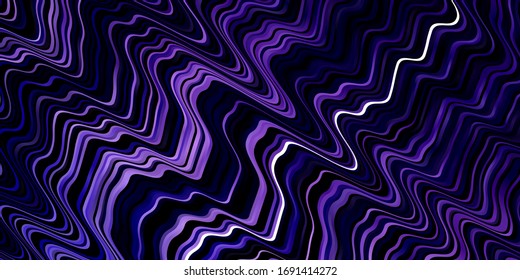 Dark Purple vector layout with circular arc. Bright sample with colorful bent lines, shapes. Design for your business promotion.