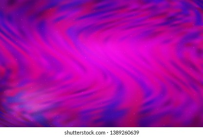 Dark Purple vector layout with cosmic stars. Space stars on blurred abstract background with gradient. Pattern for futuristic ad, booklets.