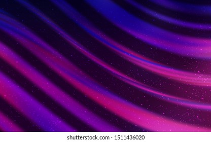 Dark Purple vector layout with cosmic stars. Space stars on blurred abstract background with gradient. Template for cosmic backgrounds.