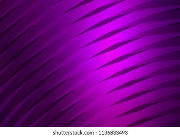 Dark Purple vector layout with curved crossing lines. Lines on blurred abstract background with gradient. The pattern can be used for busines ad, booklets, leaflets