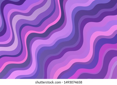 Dark Purple vector layout with curved lines. Colorful illustration in simple style with gradient. A completely new design for your business.