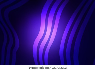 Dunkelviolettes Vektorlayout mit geschwungenen Linien. Farbige Illustration im abstrakten Stil mit Farbverlauf. Neues Design für Ihre Anzeige.