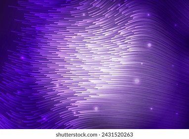 Dark Purple vector layout with curved lines. Shining colorful illustration in simple curve style. Simple template for your design.