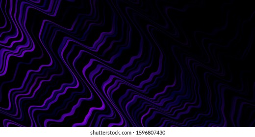 Dark Purple vector layout with curves. Abstract illustration with gradient bows. Pattern for ads, commercials.