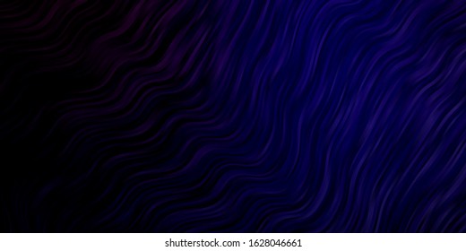 Dark Purple vector layout with curves. Colorful abstract illustration with gradient curves. Best design for your ad, poster, banner.