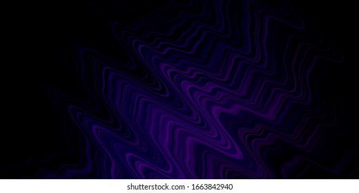 Dark Purple vector layout with curves. Brand new colorful illustration with bent lines. Pattern for ads, commercials.