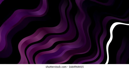 Diseño vector púrpura oscuro con curvas. Ilustración degradada en estilo simple con arcos. Mejor diseño para afiches, banners.