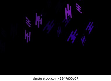 Dark Purple vector layout with flat lines. Decorative shining illustration with lines on abstract template. Pattern for websites, landing pages.