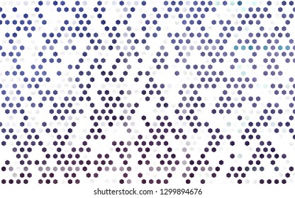 Dark Purple vector layout with hexagonal shapes. White background with colorful hexagons. Pattern can be used for landing pages.