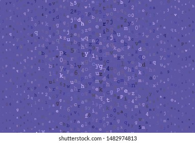 Dark Purple vector layout with latin alphabet. Modern geometrical illustration with ABC english symbols. Smart design for promotion of university.
