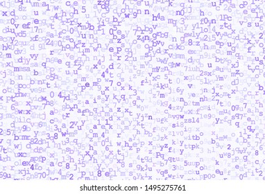 Dark Purple vector layout with latin alphabet. Colored alphabet signs with gradient on white background. Template for lettering, typography.