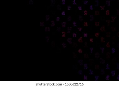 Dark Purple vector layout with latin alphabet. Abstract illustration with colored latin alphabet. Smart design for your business advert of university.