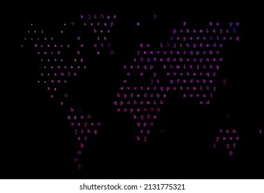 Dark purple vector layout with latin alphabet. Colored alphabet signs with gradient on white background. The pattern can be used as ads, poster, banner for books.