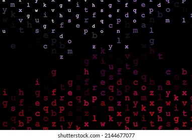 Dark purple vector layout with latin alphabet. Abstract illustration with colored latin alphabet. The pattern can be used for school, grammar websites.