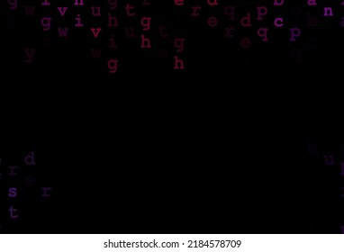 Dark purple vector layout with latin alphabet. Blurred design in simple style with signs of alphabet. Smart design for your business advert of university.