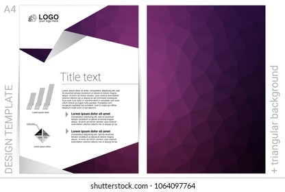 Dark Purple vector  layout for Leaflets. Beautiful colored sample in A4 size. Pattern can be used as a template for calendars.