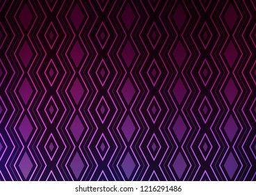 Dark Purple vector layout with lines, rectangle. Glitter abstract illustration with colorful lines, rhombuses. Pattern for websites, landing pages.