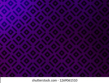 Dark Purple vector layout with lines, rectangle. Glitter abstract illustration with colorful lines, rhombuses. Best design for your ad, poster, banner.