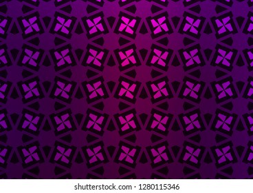 Dark Purple vector layout with lines, rectangles. Lines, rhombus with colorful gradient. Pattern can be used for websites.