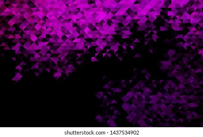 Dark Purple vector layout with lines, triangles. Triangles on abstract background with colorful gradient. Pattern for busines ad, booklets, leaflets