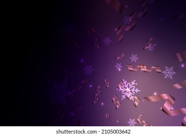 Dark Purple vector layout in New Year style. Simple gradient illustration with Christmas attributes. Template for lettering, typography.