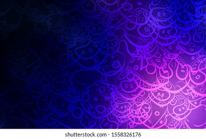 Dark Purple vector layout with restaurant food. Beautiful colored illustration with food in doodle style. Doodle design for your business advert of cafes.
