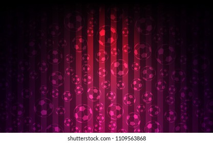 Dark Purple vector layout with sports symbols.