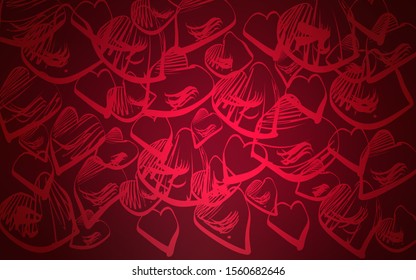 Dark Purple vector layout with sweet hearts. Illustration with hearts in love concept for valentine's day. Pattern can be used for valentine's ad, booklets.