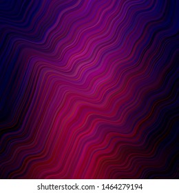 Dark Purple vector layout with wry lines. Colorful abstract illustration with gradient lines. New composition for your brand book.