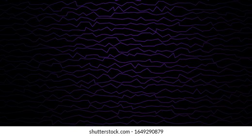 Dark Purple vector layout with wry lines. Gradient illustration in simple style with bows. Pattern for commercials, ads.