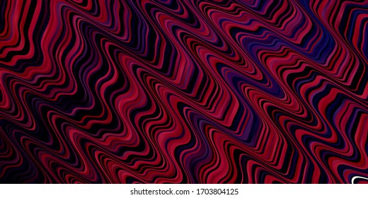 Dark Purple vector layout with wry lines. Colorful illustration, which consists of curves. Pattern for websites, landing pages.