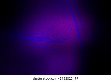 Dark Purple vector layout with wry lines. A shining illustration, which consists of curved lines. Simple template for your design.