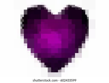 Dark Purple vector love background with heart. Paper note. Valentine's greeting polygonal card. rectangular illustration for your business. Stock template for your design.