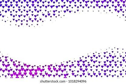 Dark Purple vector lovely background with hearts. Valentines greeting card with cute hearts. Abstract pattern for your design, website, ad.