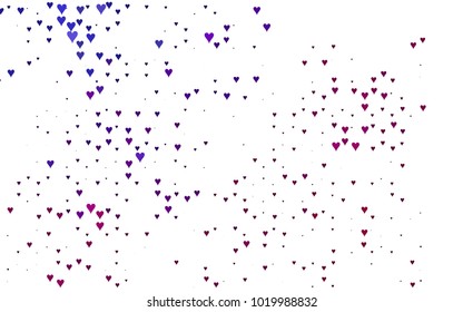Dark Purple vector lovely background with hearts. Valentines greeting card with cute hearts. Abstract pattern for your design, website, ad.