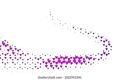 Dark Purple vector lovely background with hearts. Valentines greeting card with cute hearts. Abstract pattern for your design, website, ad.