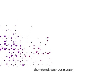 Dark Purple vector lovely background with hearts. Valentines greeting card with cute hearts. Abstract pattern for your design, website, ad.