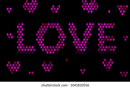 Dark Purple vector low poly background. A sample with a polygonal design. Illustration in polygonal style with repeating squares
