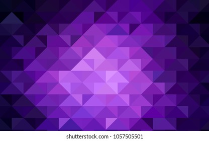 Dark Purple vector low poly pattern. Triangular geometric sample with gradient.  The completely new template can be used for your brand book.