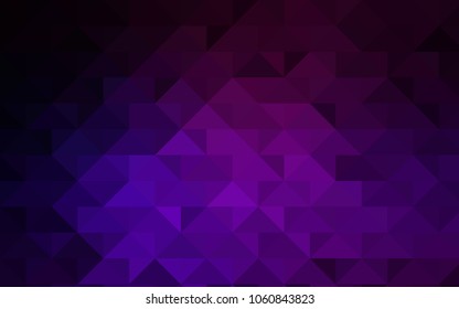 Dark Purple vector low poly pattern. Creative geometric illustration in Origami style with gradient. The template can be used as a background for cell phones.
